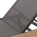 Waterloo - Chaise Lounge With Attached Wood Side Table (Set of 2) Adjustable Eucalyptus Wood And - Gray / Black