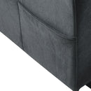 Upholstered L Shaped Sectional Sofa With Storage, Movable Ottoman, And 6 Throw Pillows