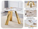 Marble Grained Stone Round Table Three - Legged Round Table With Stainless Steel Plated Legs Natural Healthy And Environmentally Friendly Round Table