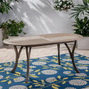 Outdoor Table With Smooth Lines, Slat Top