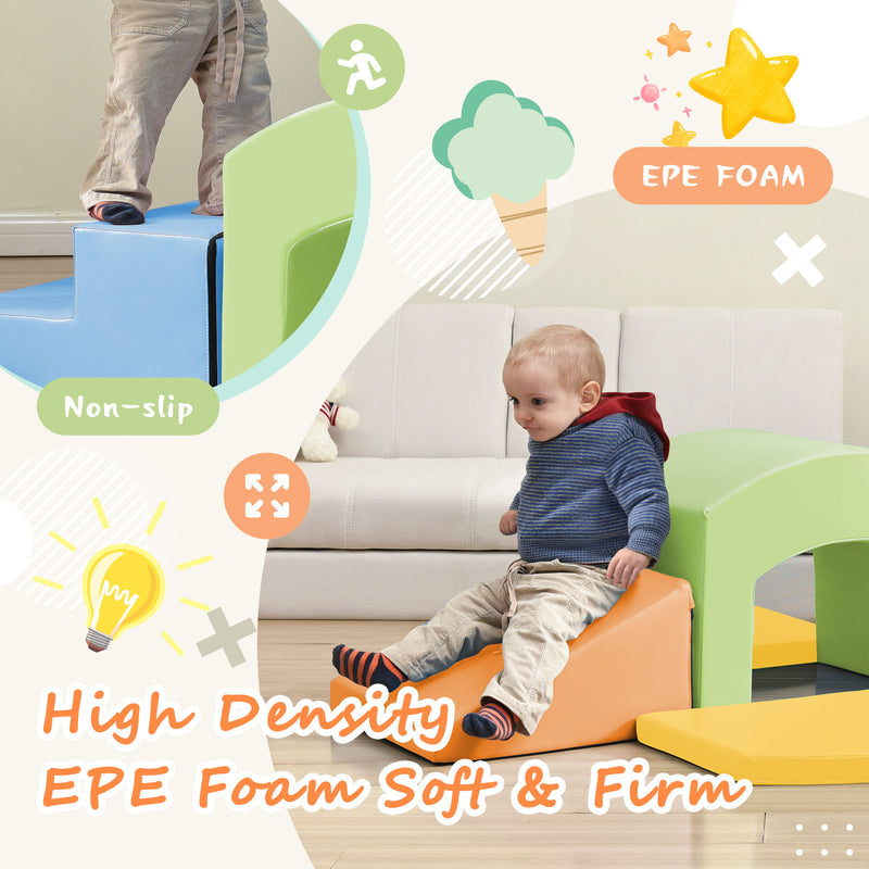 So Feet Foam Playset For Toddlers, Safe Softzone Single - Tunnel Foam Climber For Kids, Lightweight Indoor Active Play Structure With Slide Stairs And Ramp For Beginner Toddler Climb And Crawl