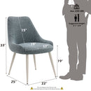 Laela - Side Chair (Set of 2) - Light Blue Boucle & White