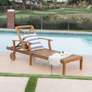 Perla - Chaise Lounge With Wheels And Customizable Cushion Options - Teak