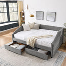 Elegant Daybed With Trundle Upholstered Tufted Sofa Bed