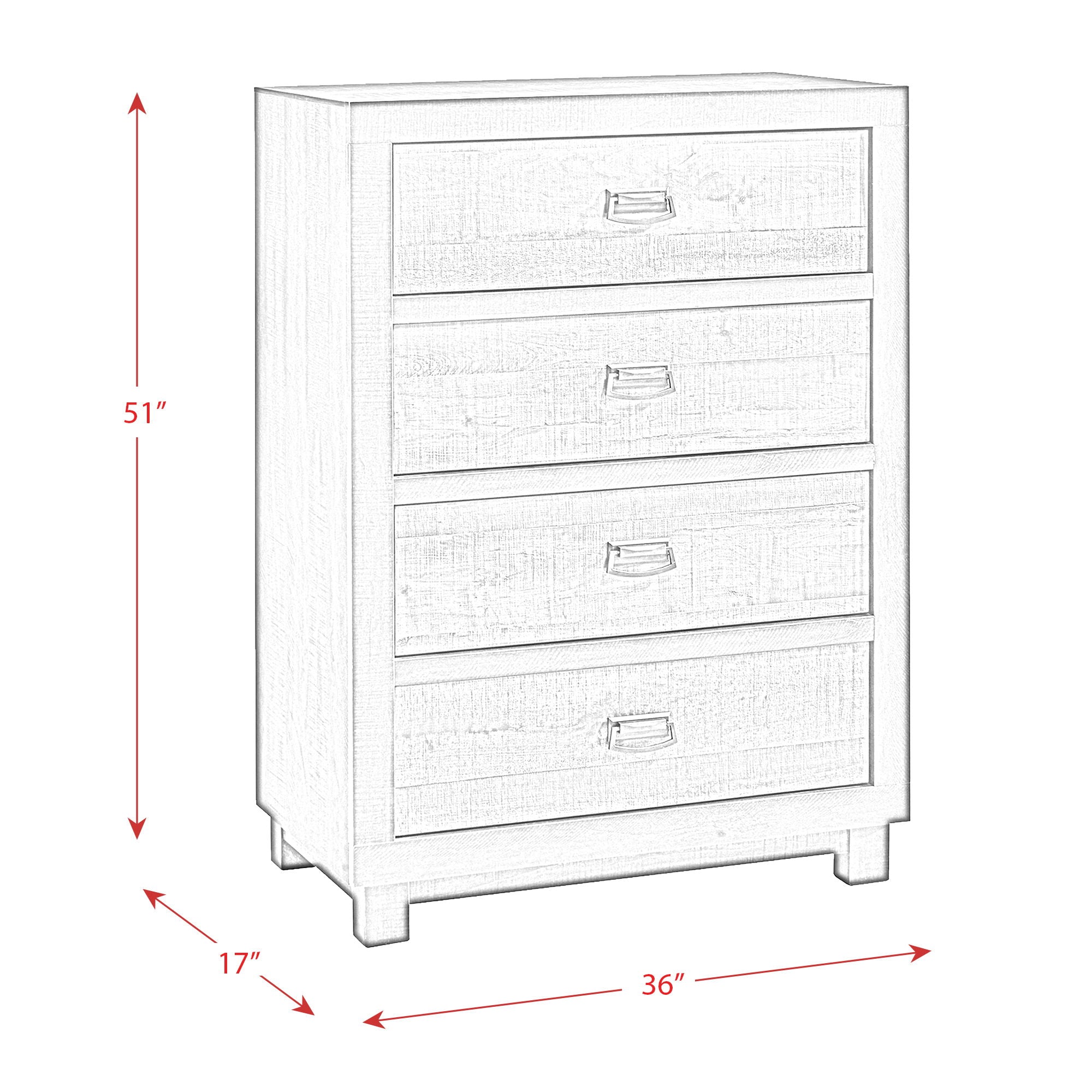 Harlington - 4-Drawer Chest - Dark Chocolate