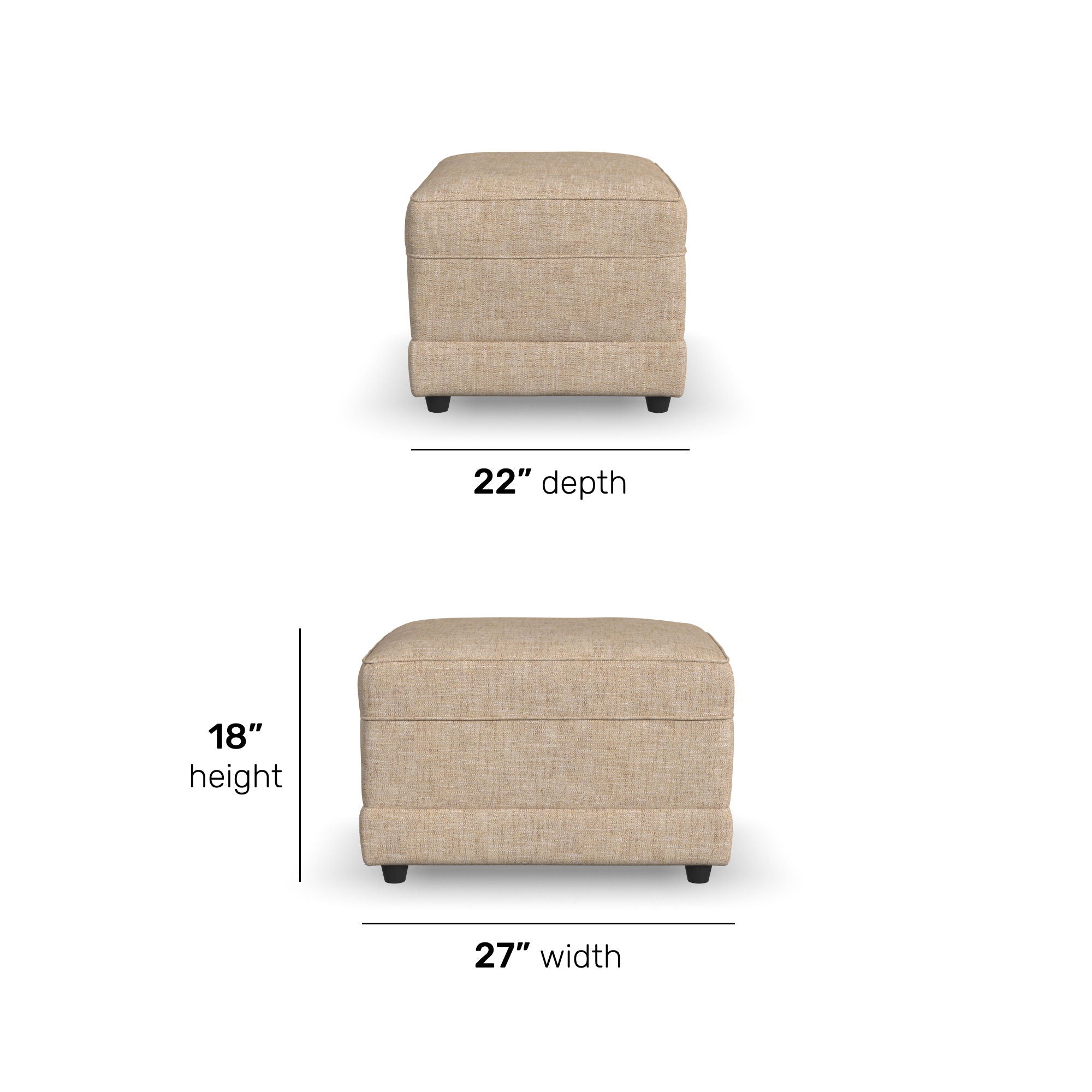 Aggie - Fabric Ottoman