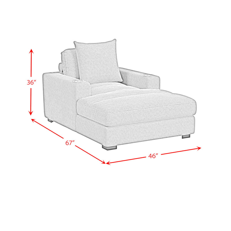 Arizona - Chaise With 1 Pillow 20"", 2 Cupholders And 2 USB