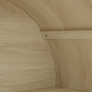 Tall Arched Kitchen Pantry, Modern Farmhouse Wood Kitchen Storage Cabinets, Arched Storage Display Cabinet With Adjustable Shelves, Versatile Cupboard For Kitchen, Dining Room, Living Room - Natural