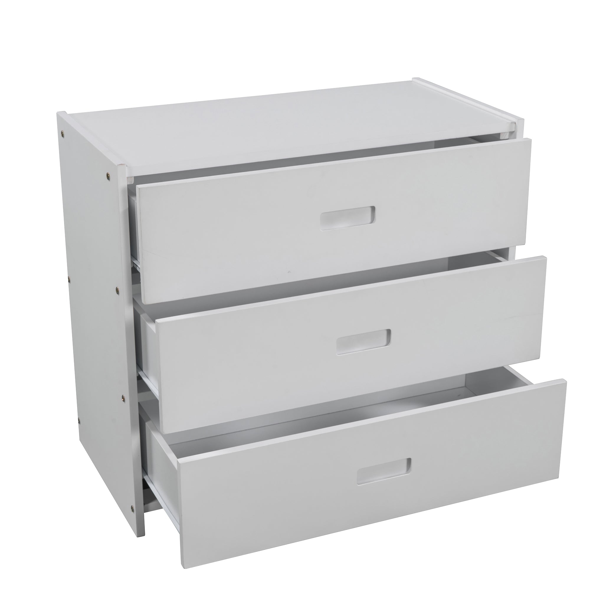 Low Loft Bed with Attached Bookcases and Separate 3-tier Drawers,Convertible Ladder and Slide,Twin,White - Atlantic Fine Furniture Melbourne FL
