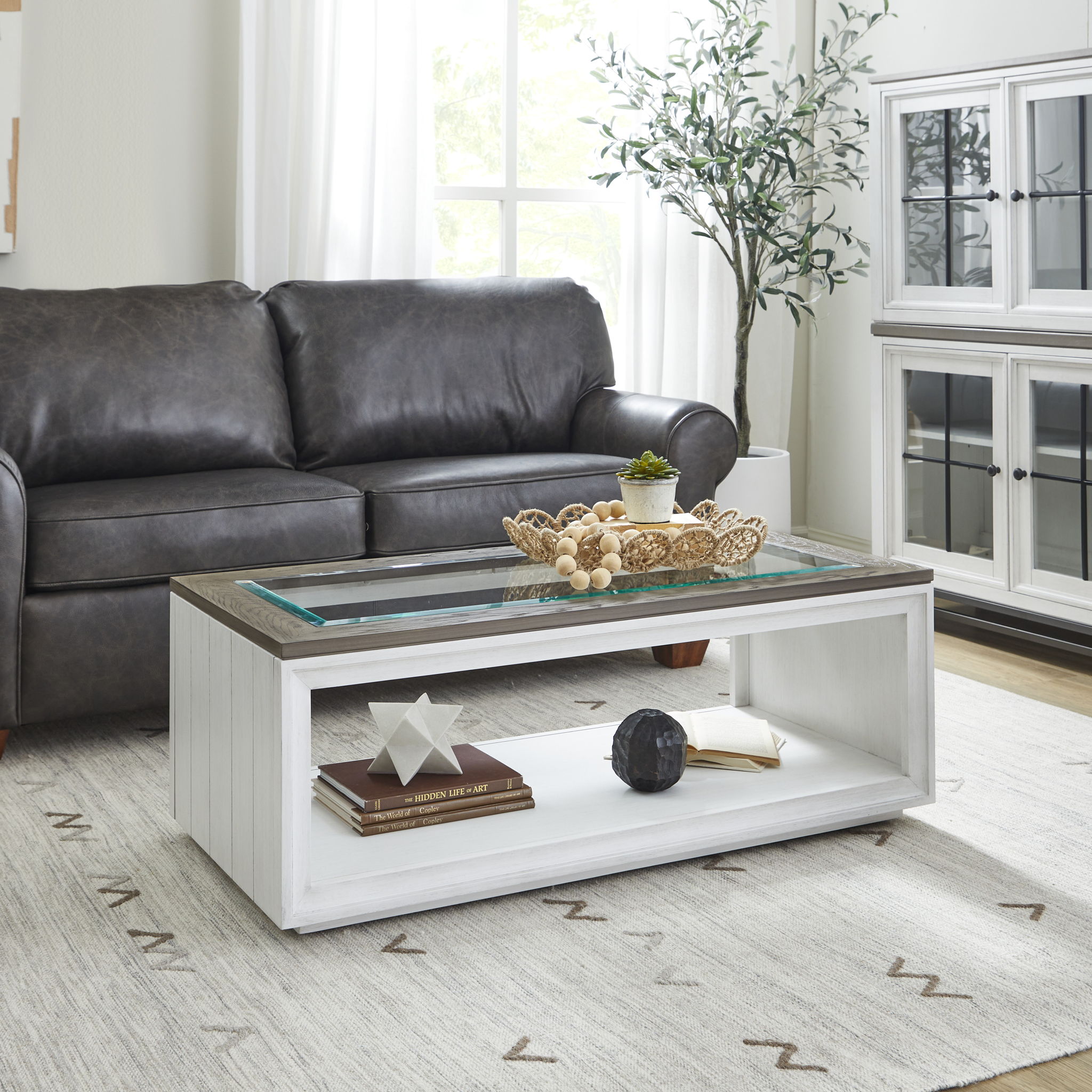 Melody - Rectangular Coffee Table With Casters - White