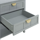 2 Drawer Side Table, American Style, End Table, Suitable For Bedroom, Living Room, Study