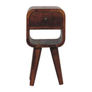 Mini California Curved Nightstand Wth Lower Slot