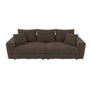 Plush Corduroy 4 Seat Sofa, Modern Comfy Upholstered Sofa Cloud Couch, Deep Seat Couches With Soft Pillows