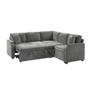Modern L Shaped Sectional Sofa Bed With Hidden Storage Chenille Upholstery
