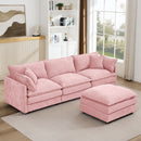 Modular L-Shaped Sectional Sofa With Movable Ottoman