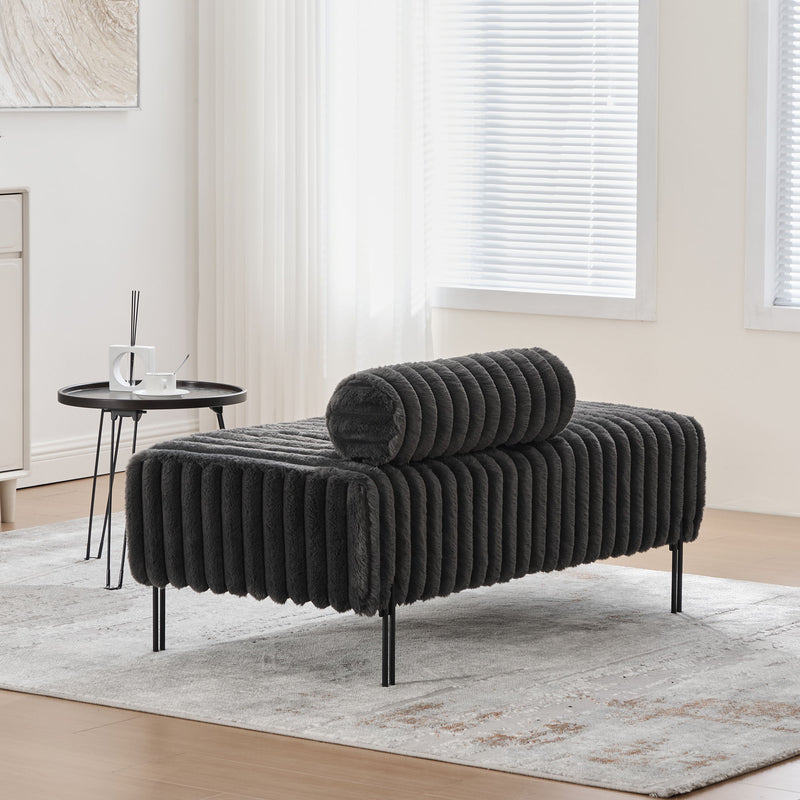 Mini Loveseat With Adjustable Backrest - Charcoal