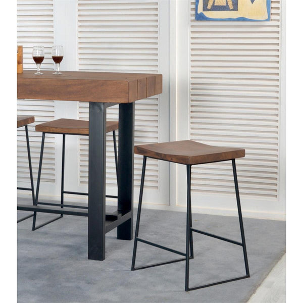 Trey Set of 2 Solid Acacia Wood Barstools