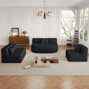 Upholstered Sofa Free Combined Sofa Couch With 2 Chaise Lounge And Five Back Pillows For Living Room