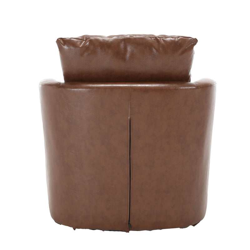 Modern Barrel Comfy Round Accent Sofa Chair, 360 Degree Swivel