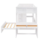 Loft Bed With A Stand Alone Bed, Shelves, Desk, And Wardrobe