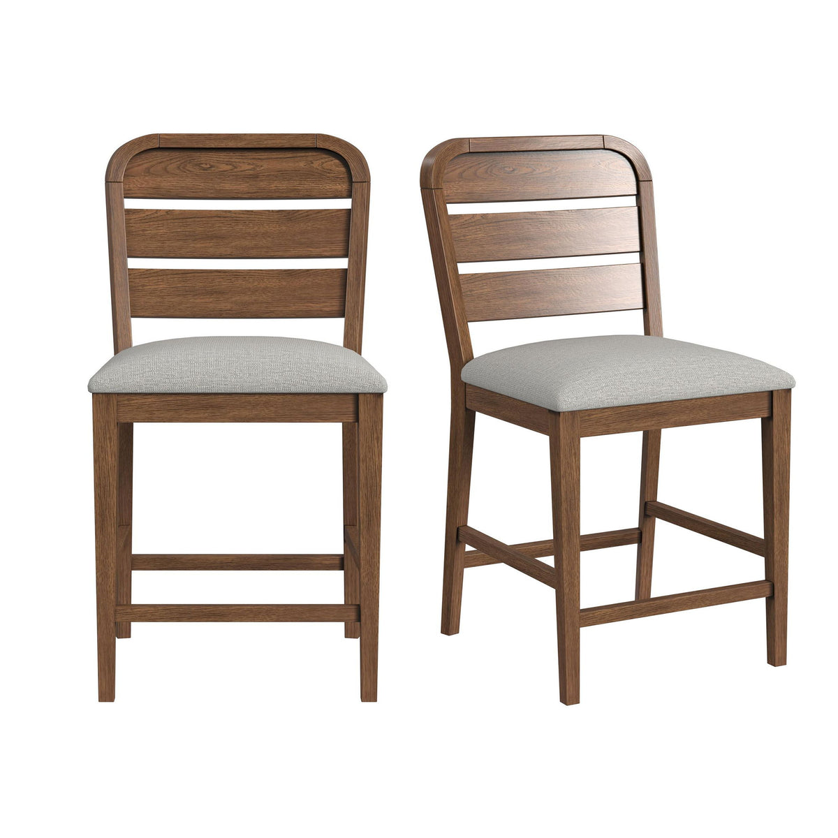 Glinda Fabric Counter Chair (Set of 2) in Brown / Light Gray by Elements International