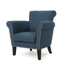 Elegant Club Chair With Nailhead Trim And Birch Wood Legs