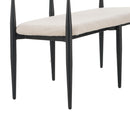 Modern Upholstered Loveseat Settee - Beige / Black / Gold