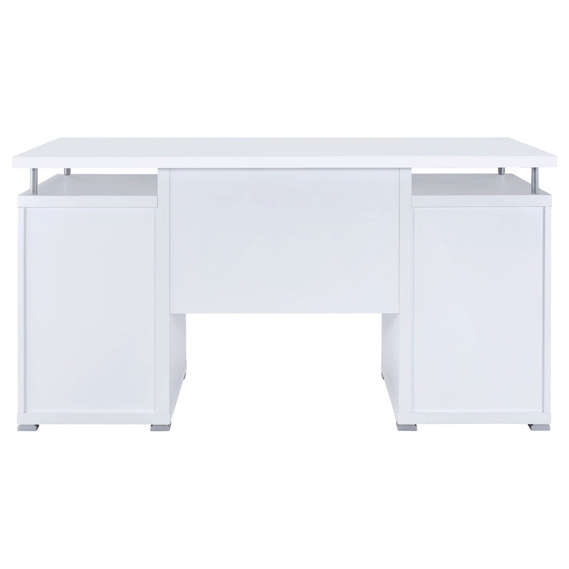 Modern Office Computer Desk With 2 Drawers, Adjustable Shelf, Slide Out Keyboard Tray