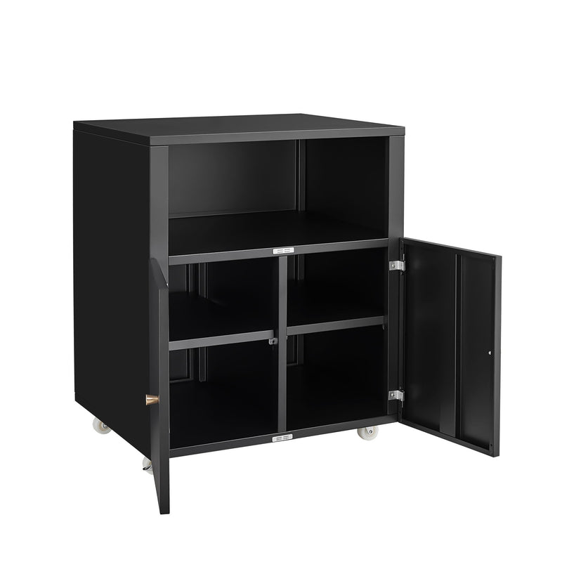 Home Office Printer Stand With Wheels And File Cabinet