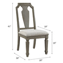 Zumala - Side Chair (Set of 2) - Beige Linen & Weathered Oak Finish - Atlantic Fine Furniture Inc