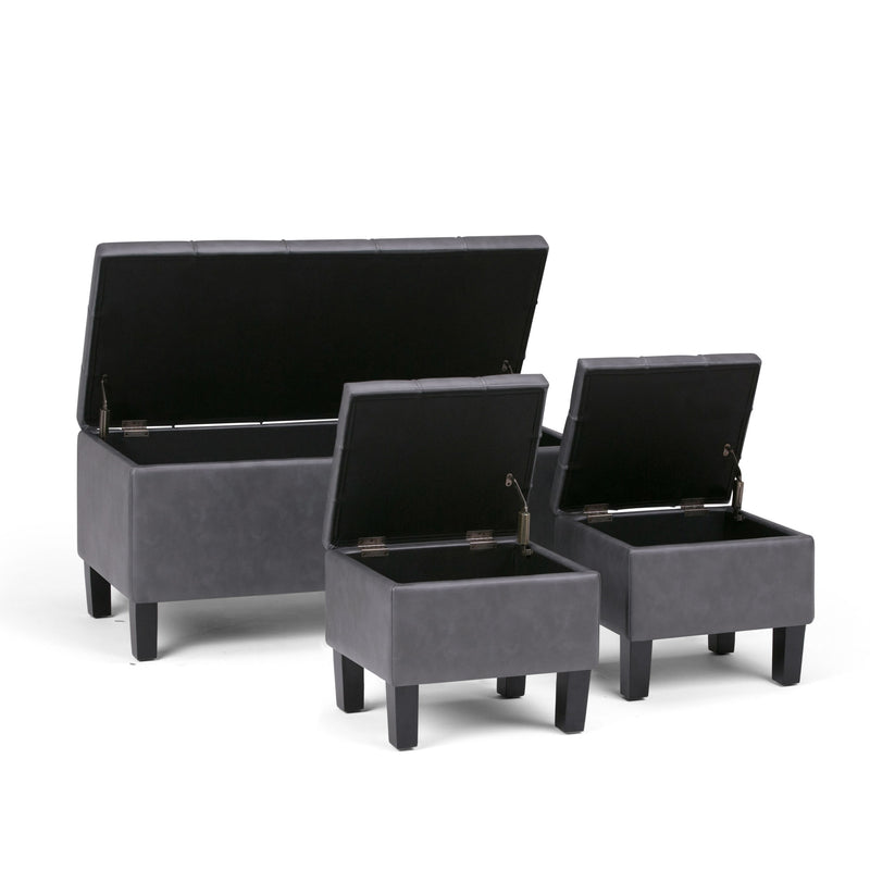 Dover - 3 Piece Storage Ottoman Contemporary Design