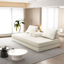 Multifunctional Convertible Sofa Bed With 2 Tumbler Backrests And 2 Pillows, Deep Seat Couch