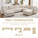 Modern Minimalist Corduroy Combination Sofa With 2 Comfort Cushions With USB & C Charging Ports