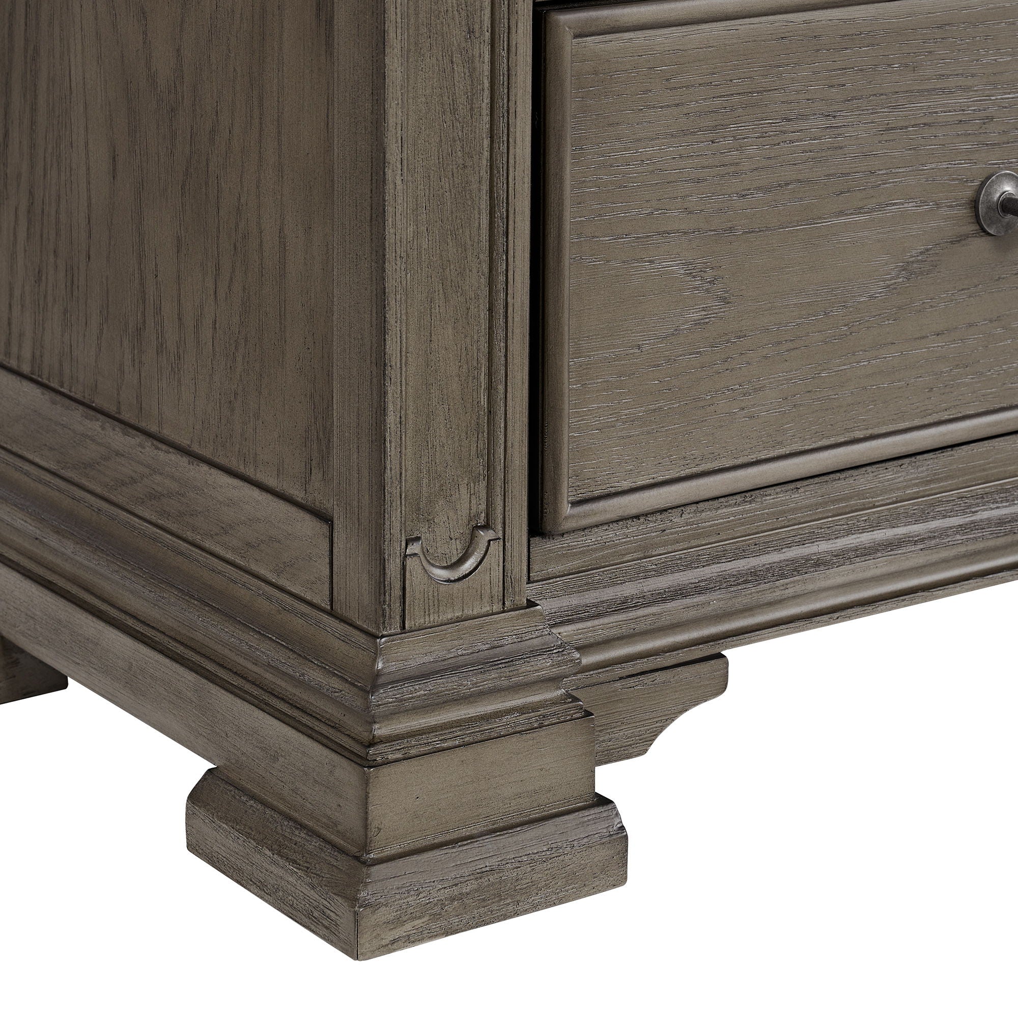 Kings Court - 3-Drawer Nightstand (Sliding Top) - Gray