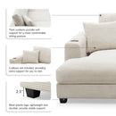Oversized Sectional L Shaped Cloud Couch With USB Charging Port Cup Holder Deep And Wide Seat Sofa With Chaise Comfy