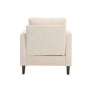 Modern Mid Century Wood Frame Armchair With Tufted Design