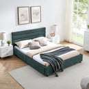 Modern Cushioned Bed Frame With Headboard And Drawers