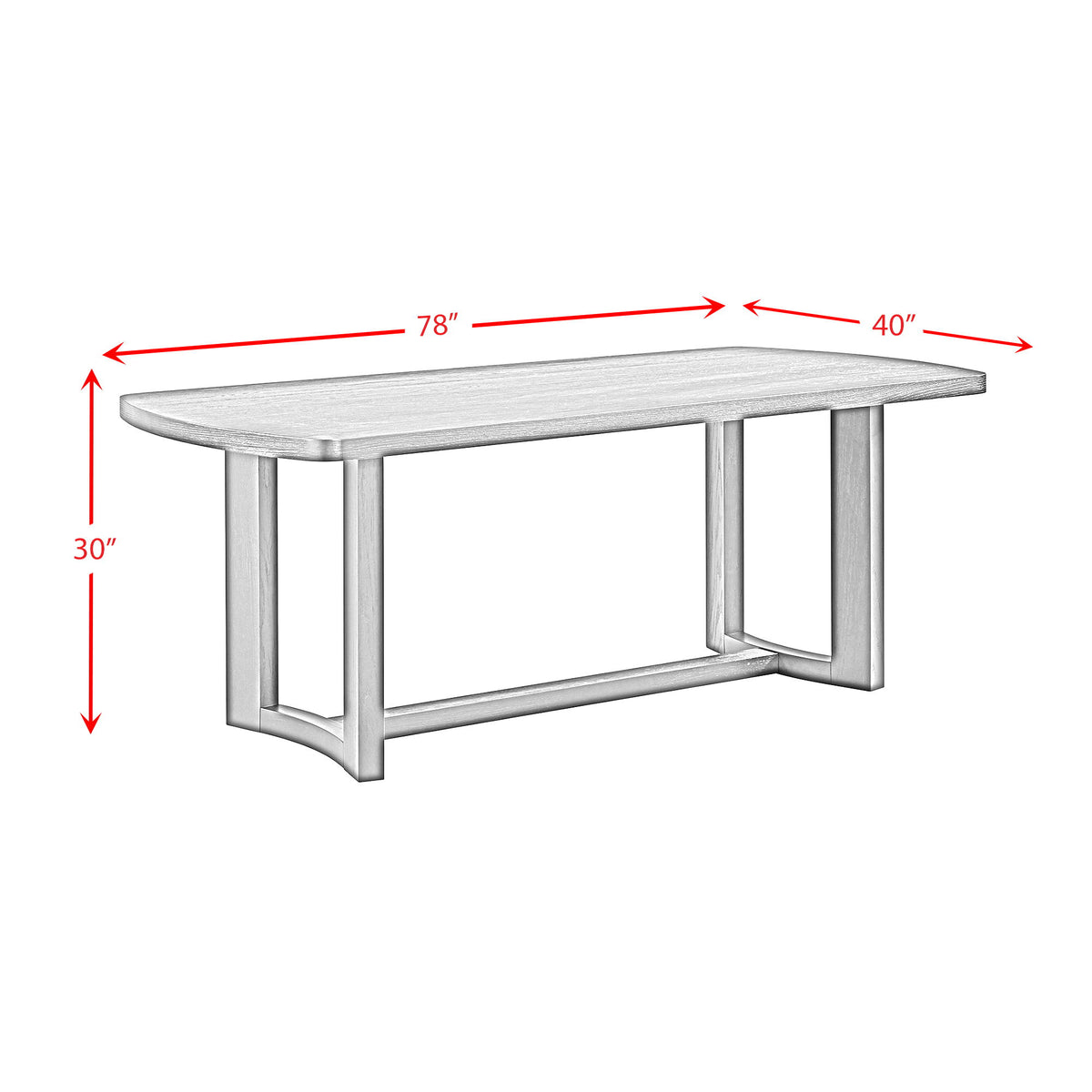 Portland Rectangular Dining Table in Black by Elements International, view 15