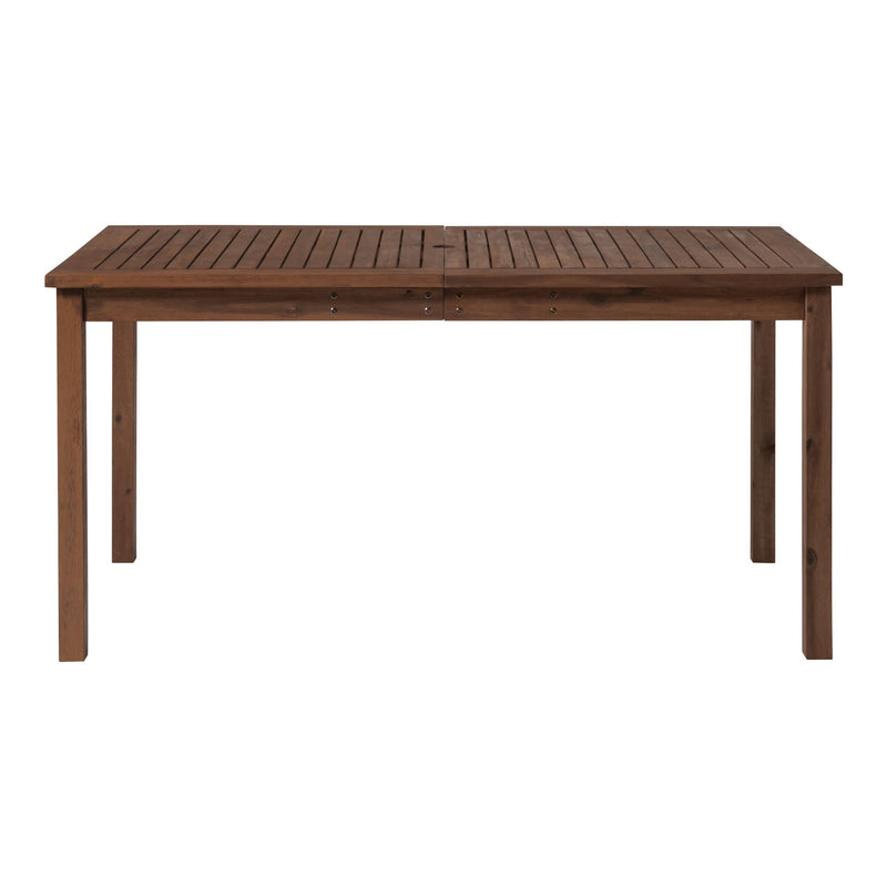 Contemporary Slat Top Acacia Wood Outdoor Dining Table