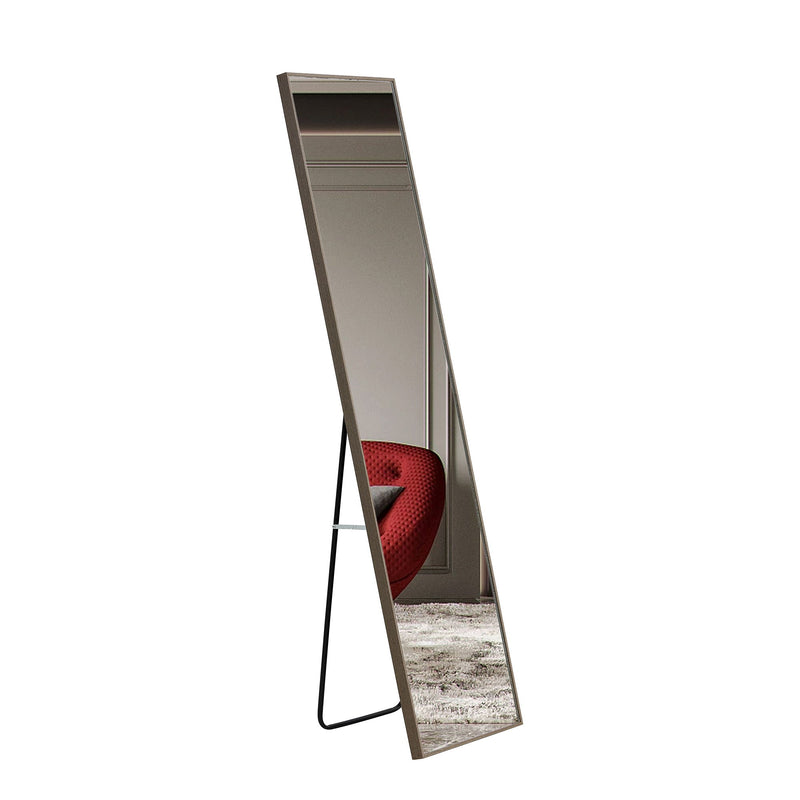Solid Wood Frame Minimalist Mirror, Bathroom Bedroom Wall Mirror. Enhance Modern Interior Design - Gray / Transparent
