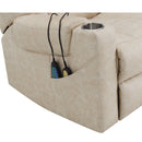 Nairi - Power Recliner With Lift & Heating & Massage - Ivory Leather Aire