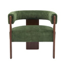 Modern Upholstered Accent Arm Chair With Barrel Back Design