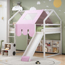 Loft Bed With House Shaped Frame And Tent