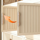 Portable Wardrobe Closet Storage Organizer With 9 Magnetic Doors - Cream White