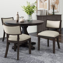 Farmhouse Style Fabric Upholstered Side Dining Chair Set