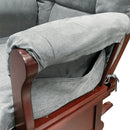 Adeliza - Glider Chair & Ottoman - Gray Microfiber & Cherry