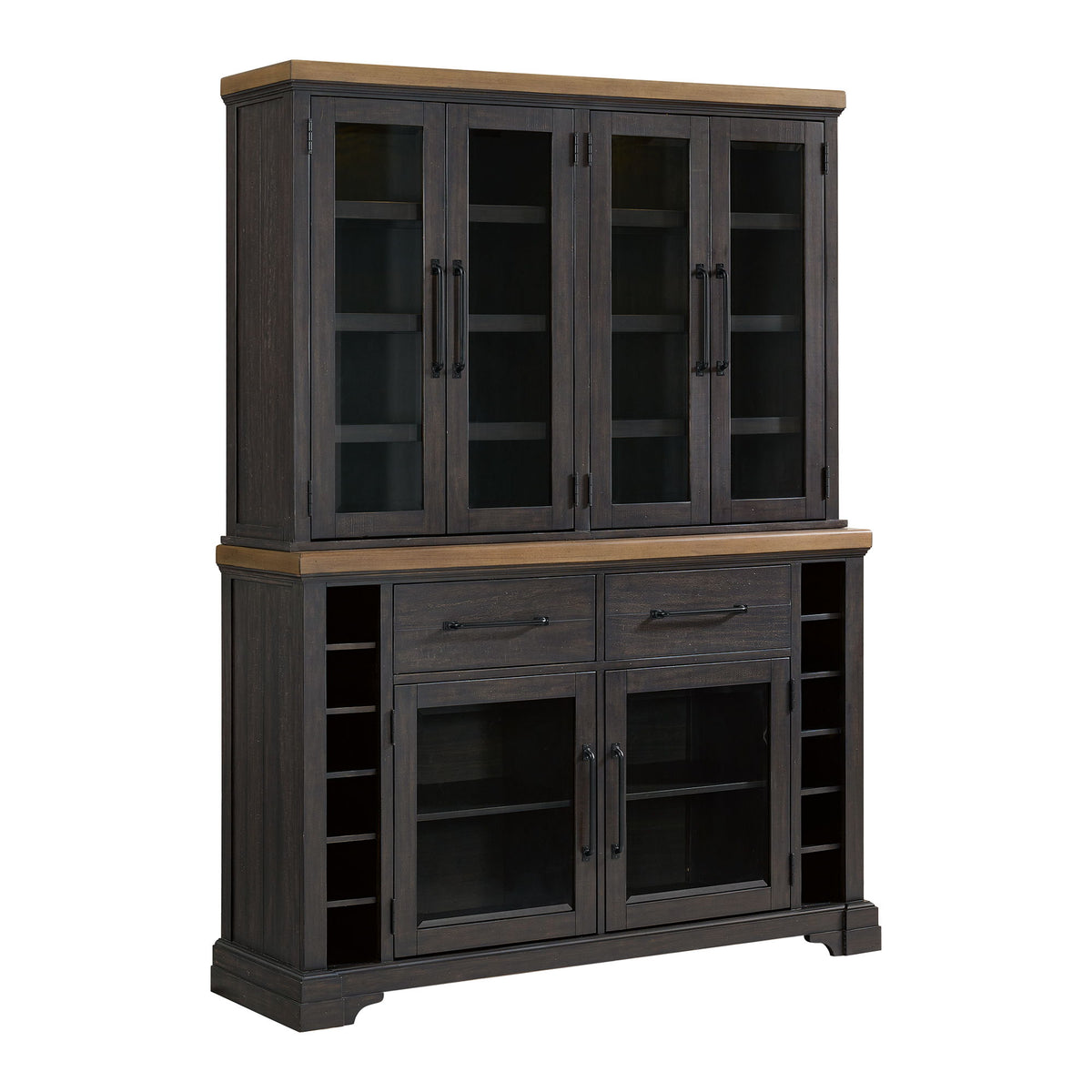 Montrose Server And Hutch With LED Light in Espresso And Brown by Elements International