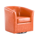 Wilmore - Elegant Swivel Barrel Chair - Orange