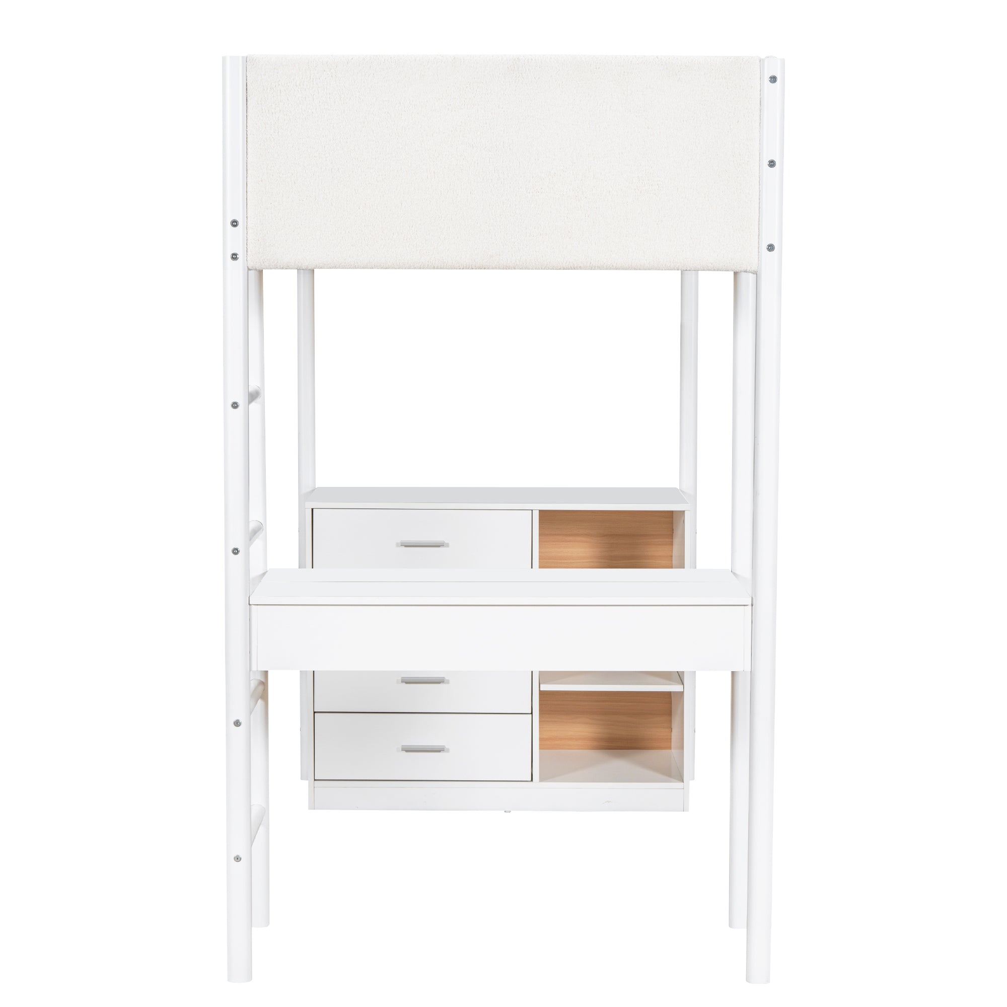 Twin Size Teddy FleeceLoft Bed Wood Bed, White - Atlantic Fine Furniture Melbourne FL