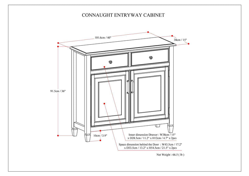 Connaught - Entryway Storage Cabinet - Distressed Gray